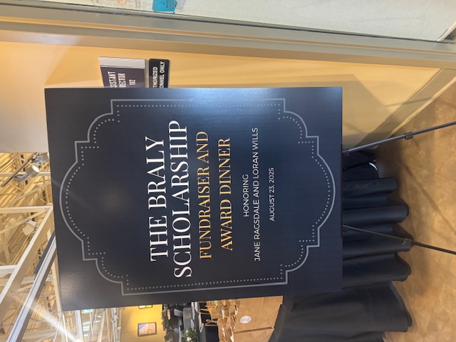 Event signage for the award dinner